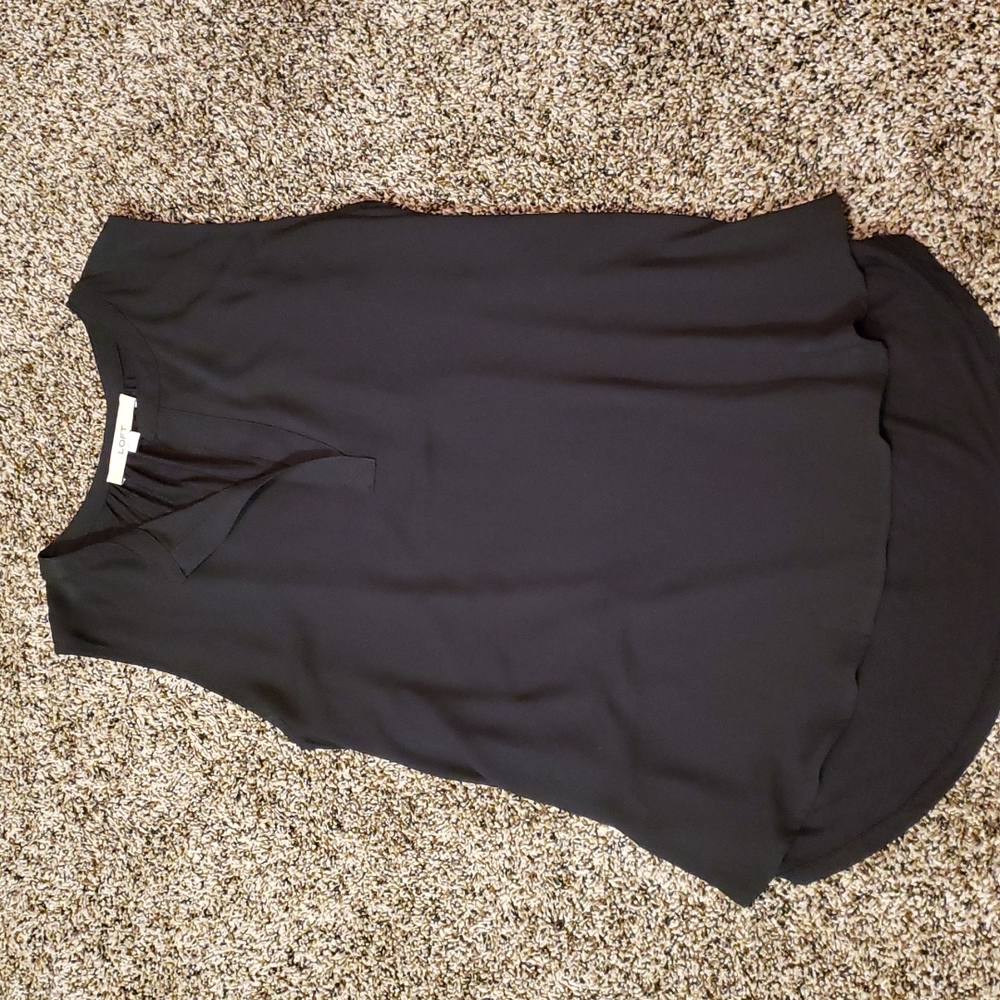 Loft Semi-sheer Black Tank Top